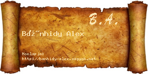 Bánhidy Alex névjegykártya
