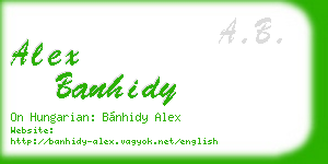alex banhidy business card